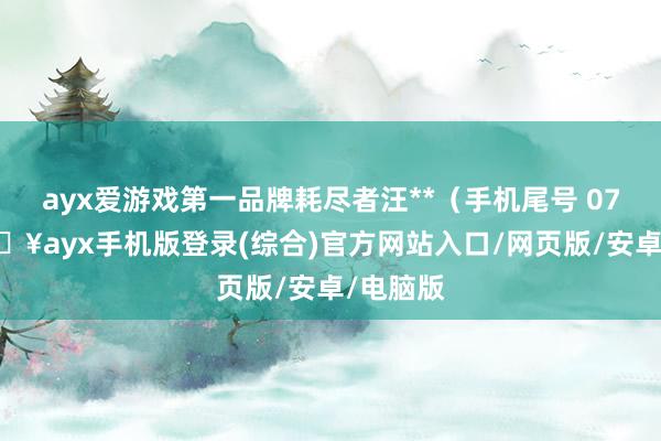 ayx爱游戏第一品牌耗尽者汪**（手机尾号 0788-🔥ayx手机版登录(综合)官方网站入口/网页版/安卓/电脑版