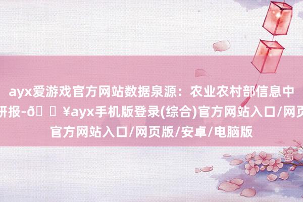 ayx爱游戏官方网站数据泉源：农业农村部信息中心根据浙商证券研报-🔥ayx手机版登录(综合)官方网站入口/网页版/安卓/电脑版